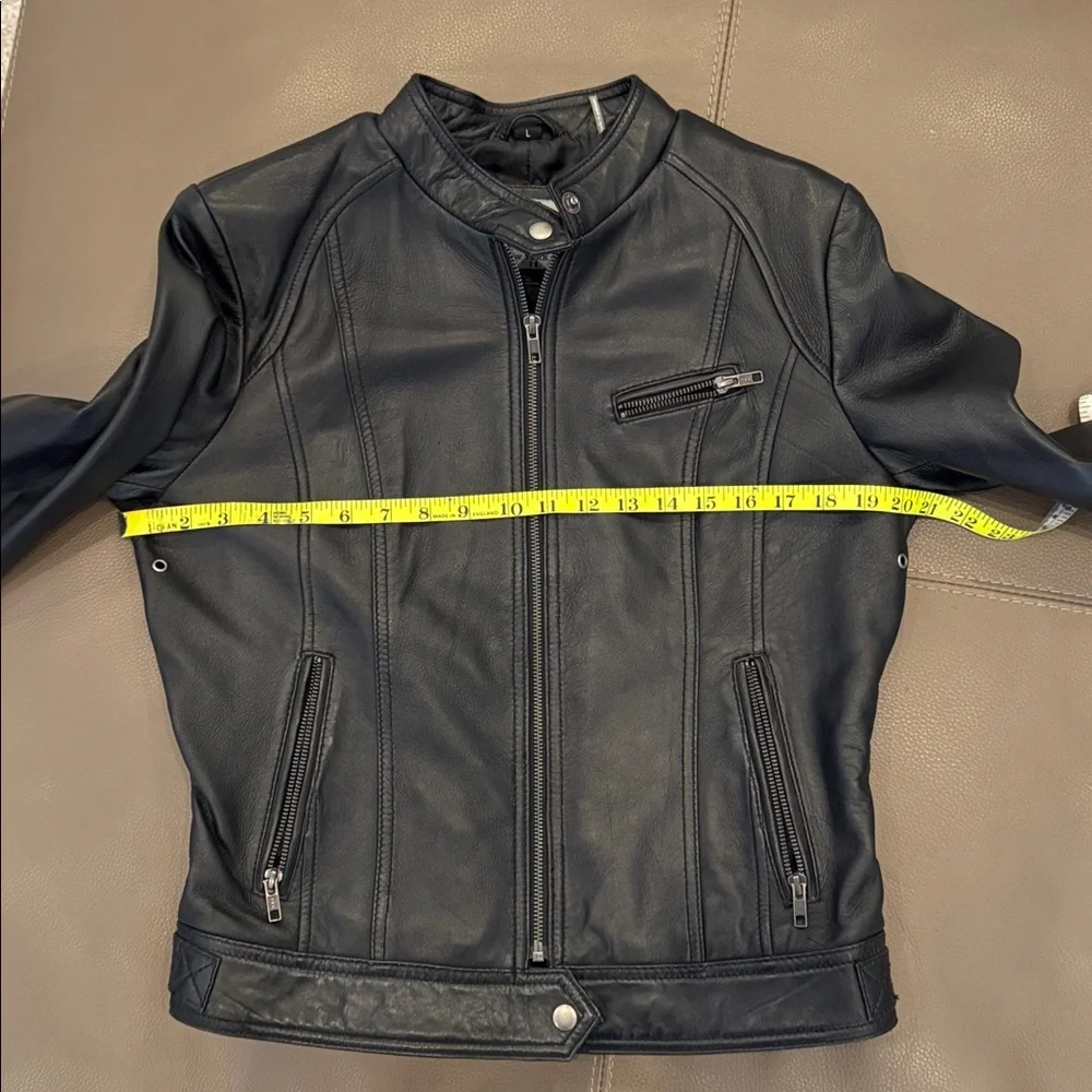 Women's Black Leather Jacket - Picture 6 of 8